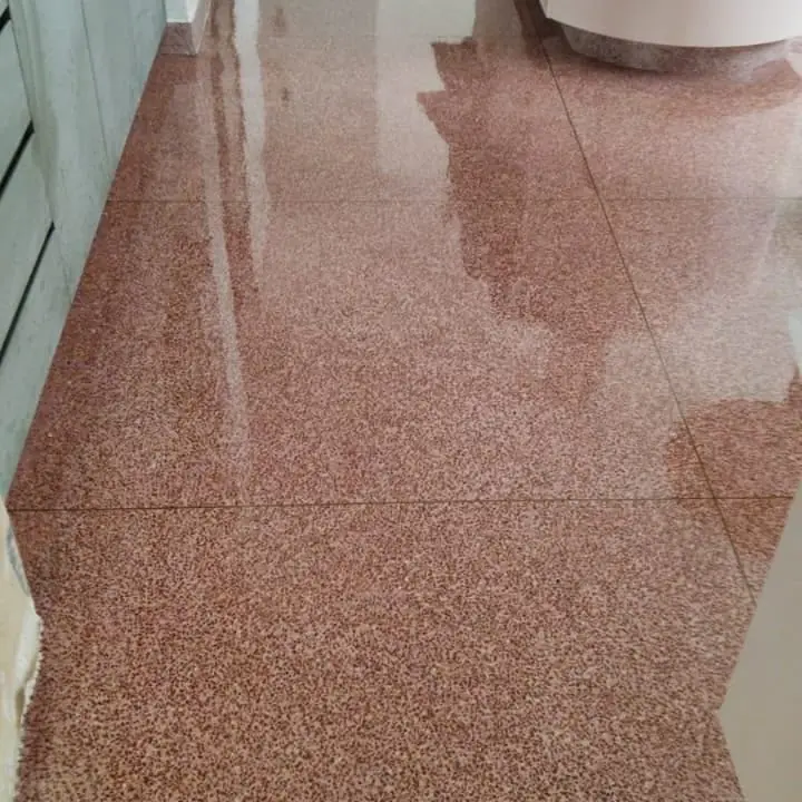 Hall com piso de Granilite rosé polido